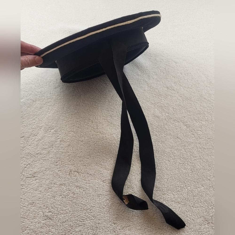 Original Soviet Naval Seaman Cap Circa 1989 Black Size 58 - Picture 2 of 11